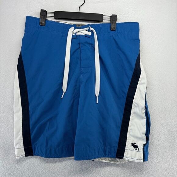 Abercrombie & Fitch Other - Vintage Abercrombie & Fitch Swim Trunks Men's 32 Blue Moose Logo Preppy Lined